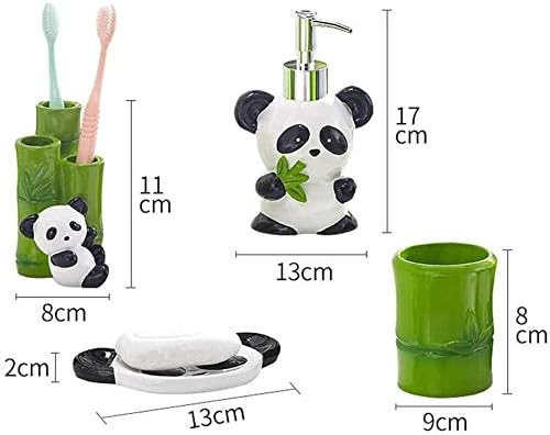 Refillable Lotion Dispenser Set of 5 Bamboo and Panda Design