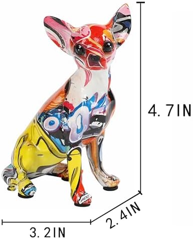 Colorful Chihuahua Statue - Graffiti Decor Sculpture for Home