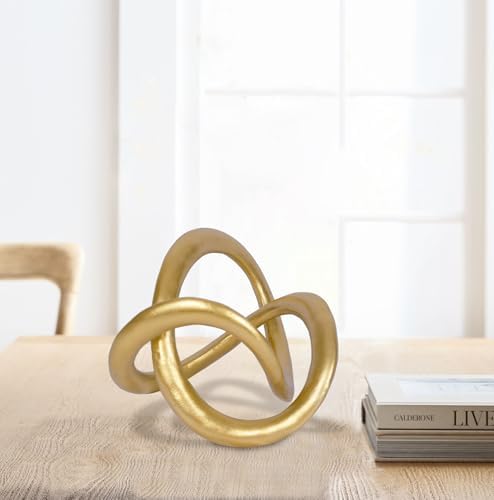 Modern Geometric Round Sculpture Gold Knot Decor Home Decor