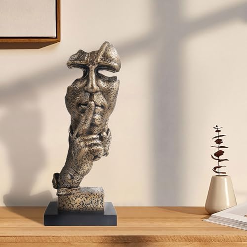 Silence is Golden Resin Statue 12 Bronze Thinker Decor