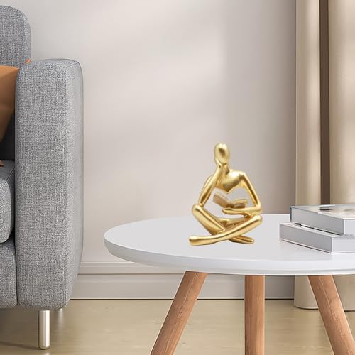Jinkoozz Gold Reading Women Statue Sculpture