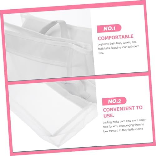 SOLUSTRE Tub Storage Bag with Hanging Straps and Clear Mesh Design