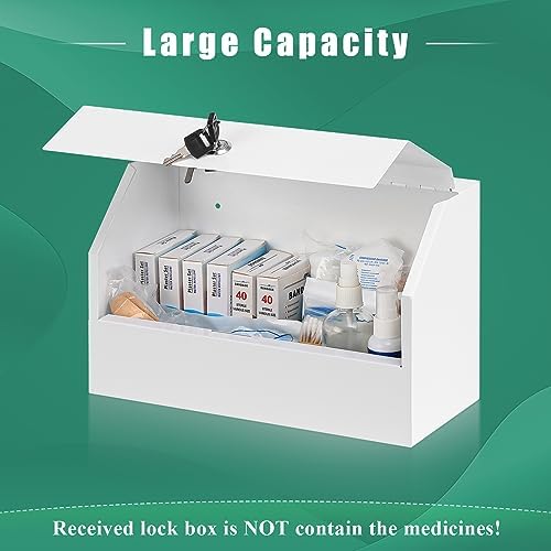 KYODOLED Wall Mount Medicine Lock Box with Key 122 x 59 x 787 Inch