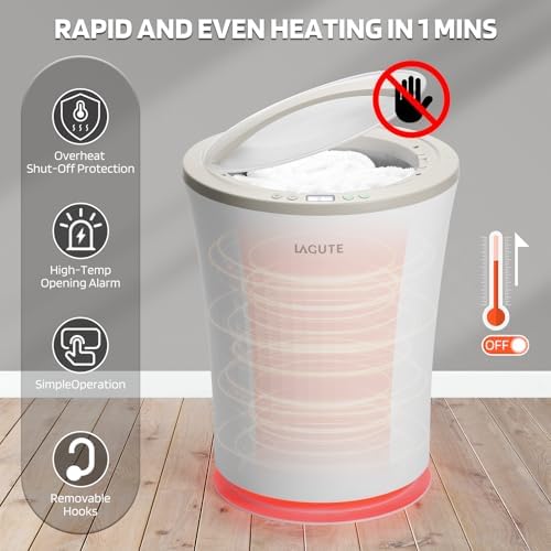Lagute Towel Warmers Bucket with 24H Delay RGB Light
