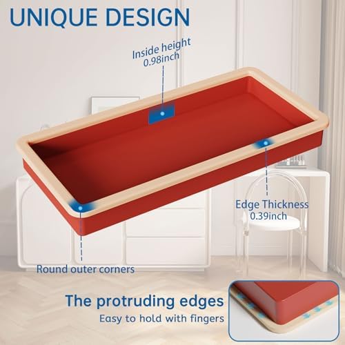 Globion Shatterproof Silicone Vanity Tray for Bathroom and Kitchen