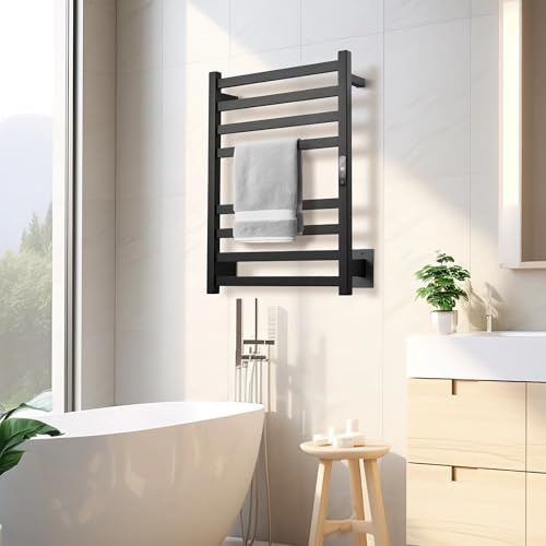 HEWAFAEP Heated Towel Rack with Temperature Control and 24-Hour Timer