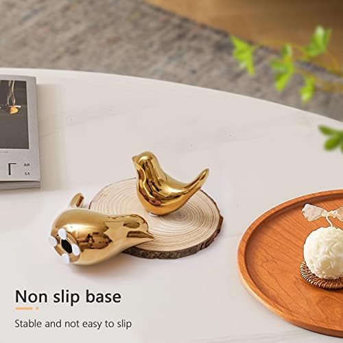 Notakia Golden Birds Statues Modern Home Decor 2Pcs