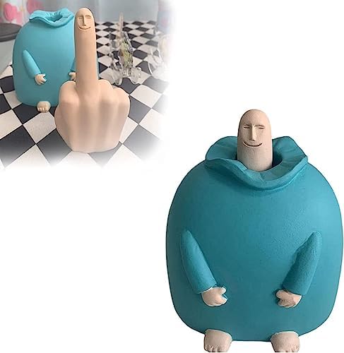 Funny Smiling Middle Finger Statue Desk Decor