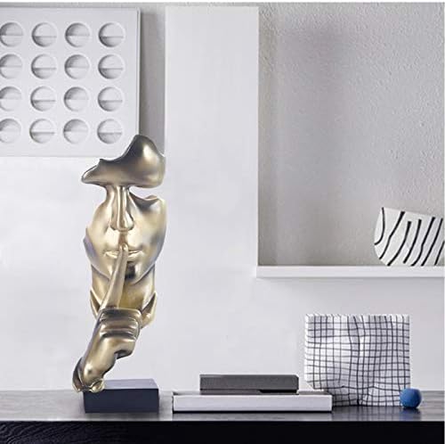 aboxoo Thinker Statue Gold Abstract Art Figurine for Home and Office