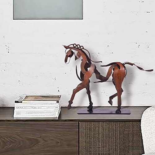 Handmade Horse Statue - Rustic Decor for Home and Office Brown