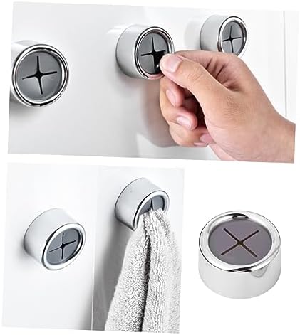 KALLORY 3Pcs Adhesive Towel Holder Rack with Punch Design