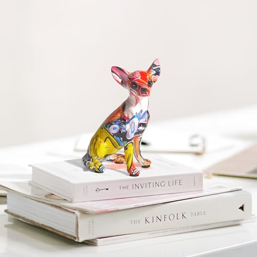 Colorful Chihuahua Statue - Graffiti Decor Sculpture for Home