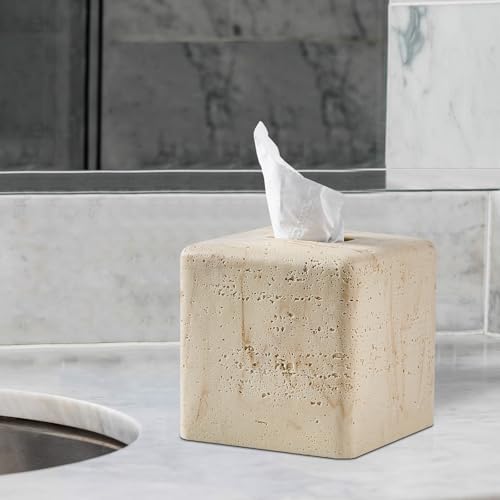 Polytree Natural Travertine Tissue Box Cover Square 1