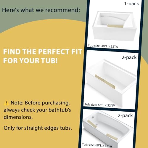 Roslim Splash Guard for Bathtub Sink - 4 Suction Cup Silicone Toy Tray Holder Beige