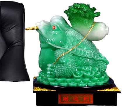 Large Feng Shui Golden Toad and Jade Envy Chinese Sculpture