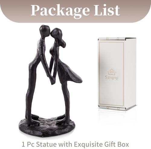 Sziqiqi Kissing Couple Cast Iron Sculpture