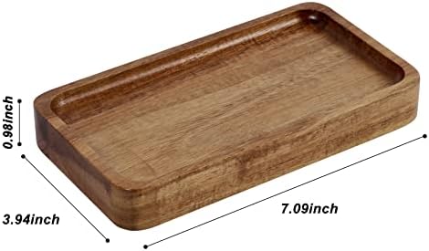Acacia Wood Vanity Tray - Multipurpose Bathroom Kitchen Organizer