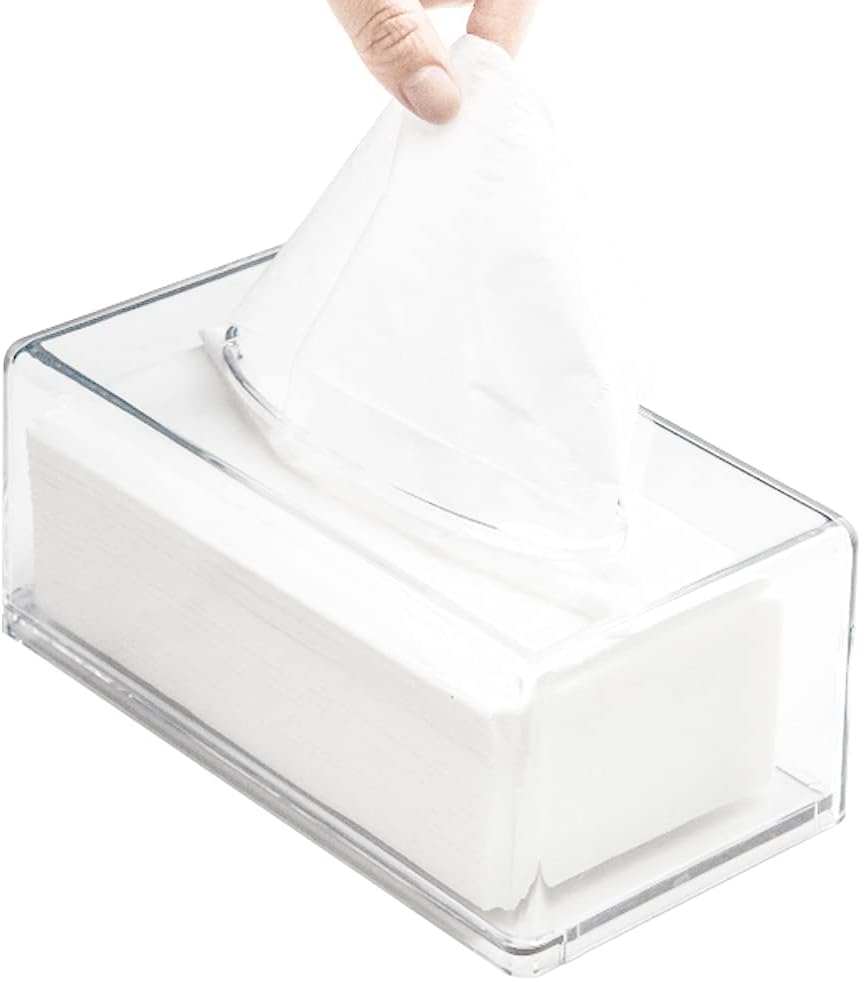 GRACECOTT Square Clear Acrylic Tissue Box