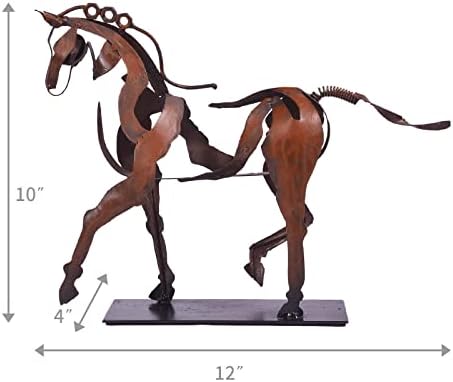 Handmade Horse Statue - Rustic Decor for Home and Office Brown