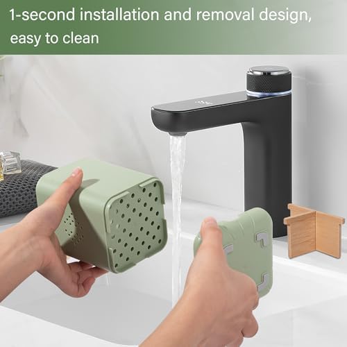 Durable Toothbrush Holder with 3 Slots Green
