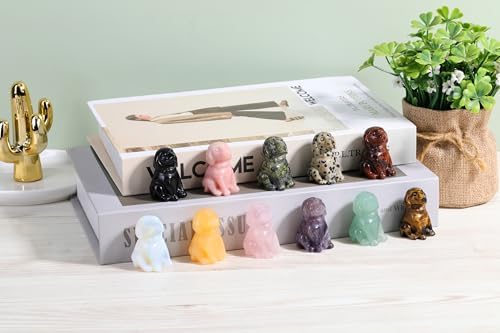 Jovivi Red Obsidian Dog Crystal Figurine Home Decor 1
