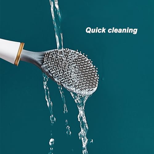 Modern Flexible Silicone Toilet Brush with Holder Set