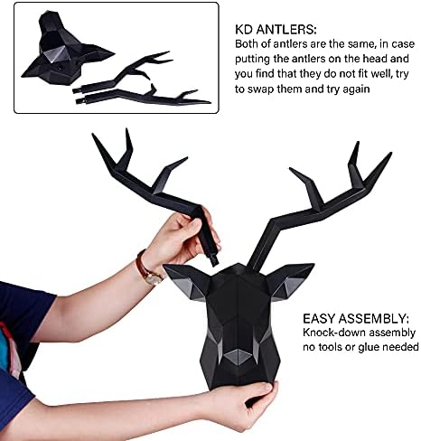 Keygift Black Deer Antlers Wall Sculpture 1