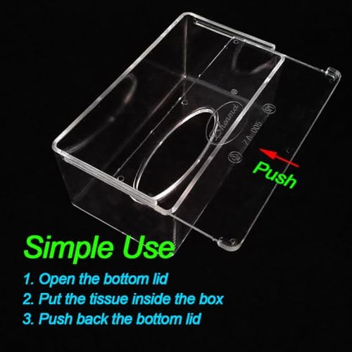 GRACECOTT Square Clear Acrylic Tissue Box