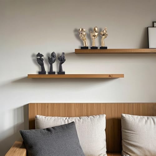 3 Pcs Black Abstract Art Statues Set for Home Decor