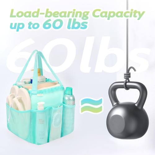 Famichan Mesh Shower Caddy with 8 Pockets Blue