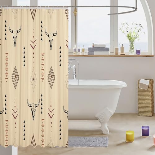 Erosebridal Bull Skull Shower Curtain 72x78