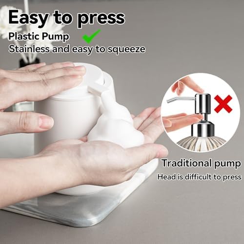 AZMOYAC Matte White Ceramic Foaming Soap Dispenser 12 Oz