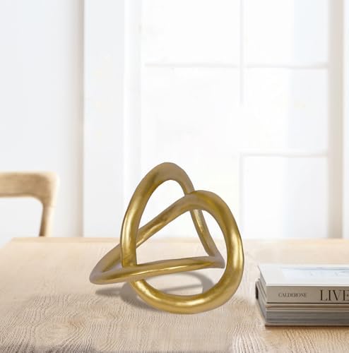Modern Geometric Round Sculpture Gold Knot Decor Home Decor