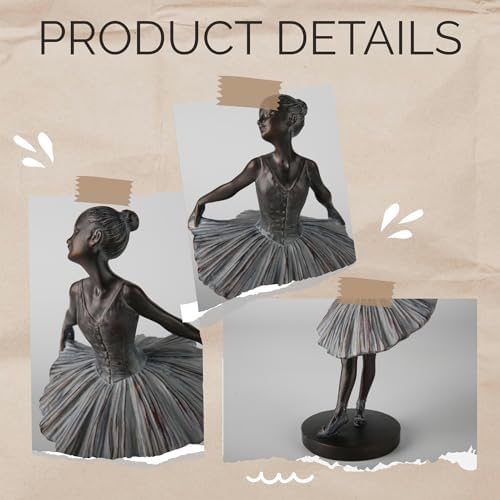 Grace4Joy Ballerina Figurine Resin Bronze Sculpture