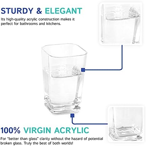 Huang Acrylic Clear Square Toothbrush Holder