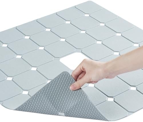 MeimeiDe Non-Slip Silicone Shower Mat 24x24 Inch Grey