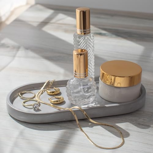 KIBAGA Modern Concrete Vanity Tray - Bathroom Kitchen Organizer