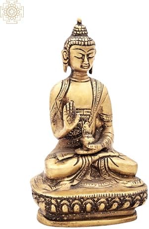 Blessing Buddha Brass Statue for Home Office Decor 1