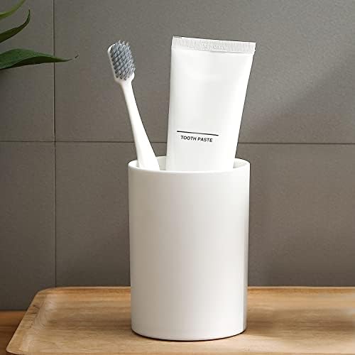 DeTii 105oz Reusable Toothbrush Cup - Unbreakable PP 300ml Holder with Suction Base