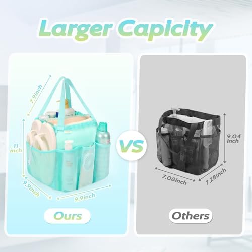 Famichan Mesh Shower Caddy with 8 Pockets Blue