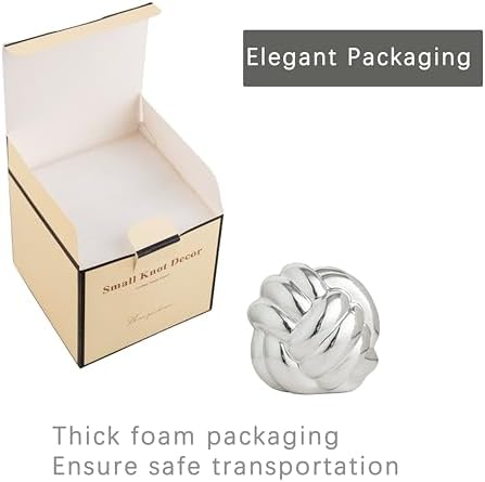 Lynagert Small Silver Knot Decor for Home Office