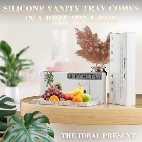 BBK Silicone Vanity Tray 2 Pack - Marble Gray