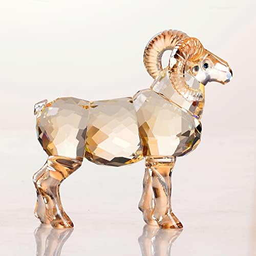 Realistic K9 Crystal Goat Home Decor Statue Gold