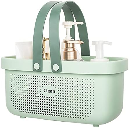 JiatuA Plastic Storage Basket with Handle Green