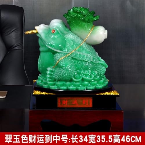 Large Feng Shui Golden Toad and Jade Envy Chinese Sculpture