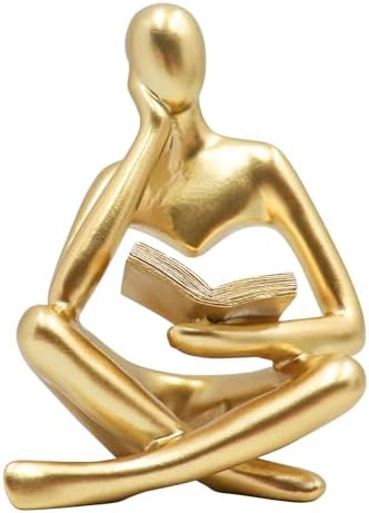 Jinkoozz Gold Reading Women Statue Sculpture