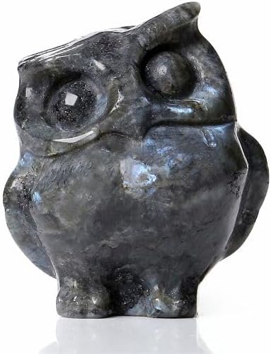 YATOJUZI Owl Decor Labradorite Crystal Sculpture 1