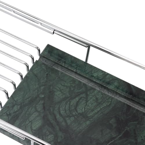 Fafeicy Metal Marble Bathtub Rack - Silver Green