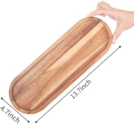 GinSent Wooden Vanity Bathroom Tray with Raised Edges
