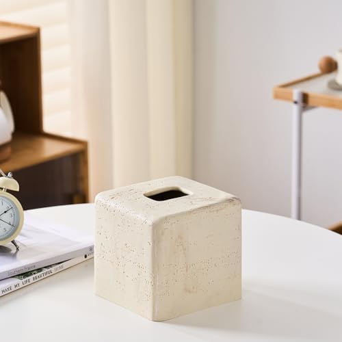Polytree Natural Travertine Tissue Box Cover Square 1